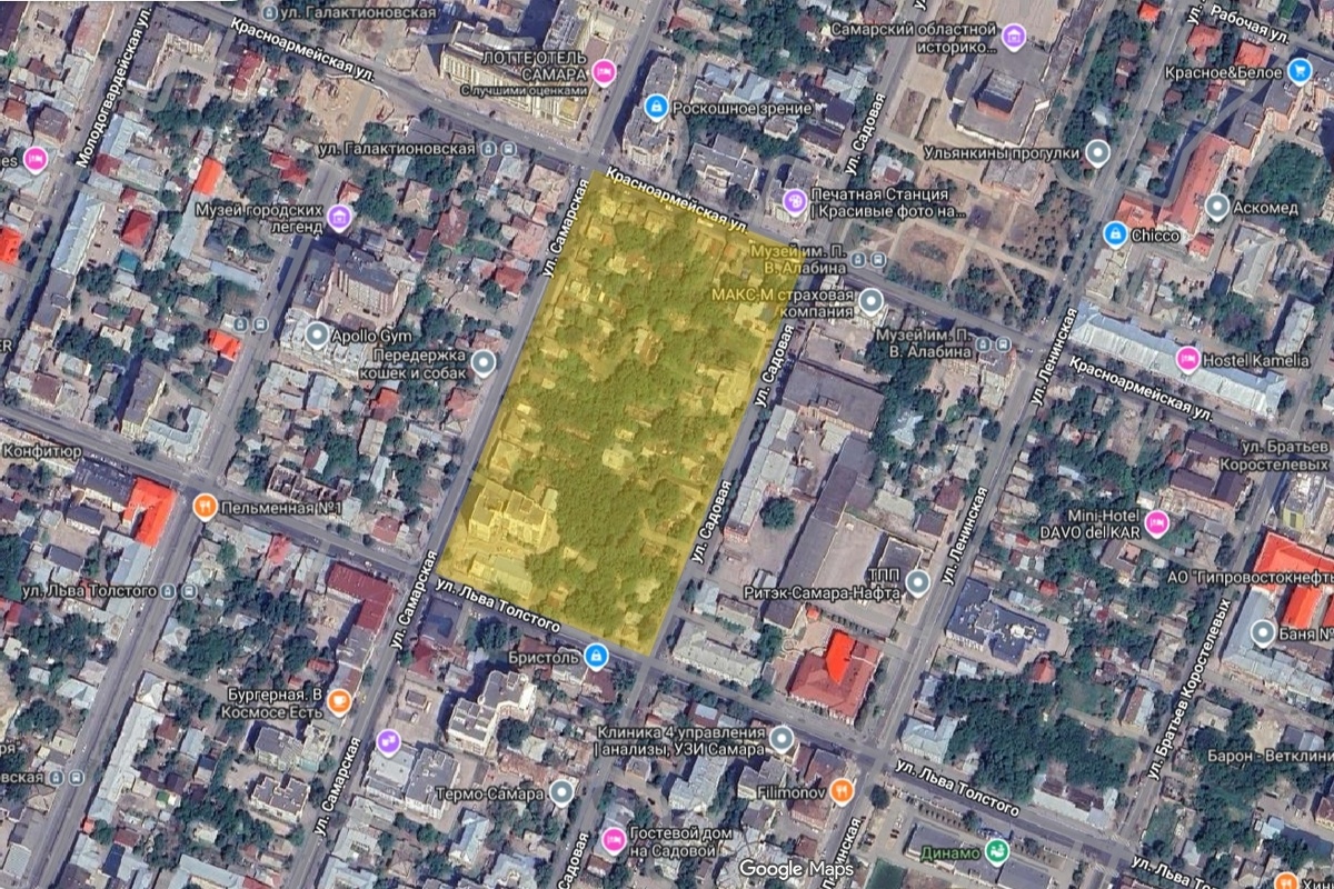 Квартал №77 на карте современной Самары