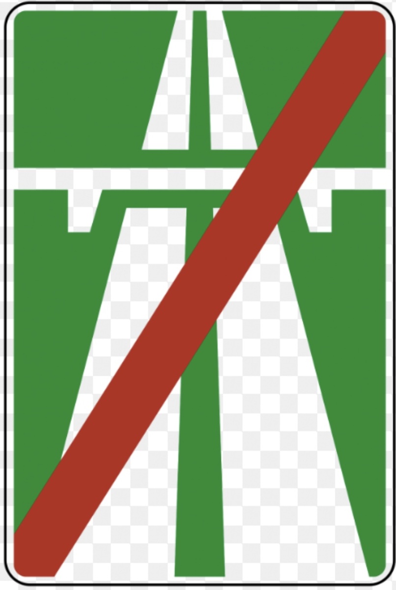 Вид дорожного знака 5.2 Конец автомагистрали