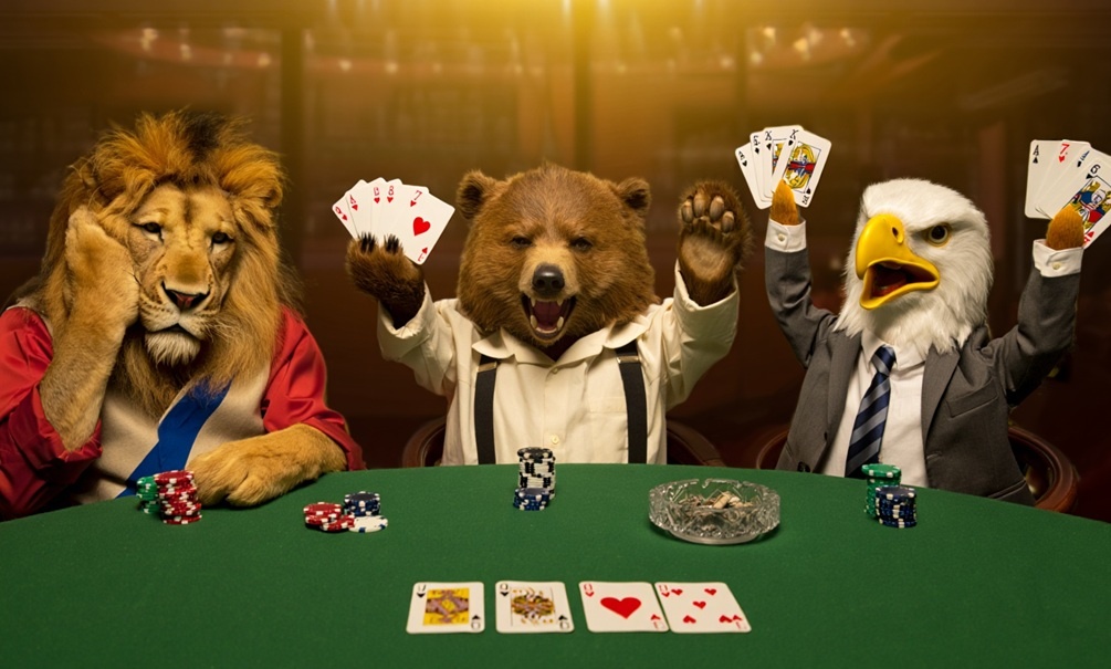    В СВР России считают, что русский медведь и американский орел должны уделать британского льва. Иллюстрация: Блокнот