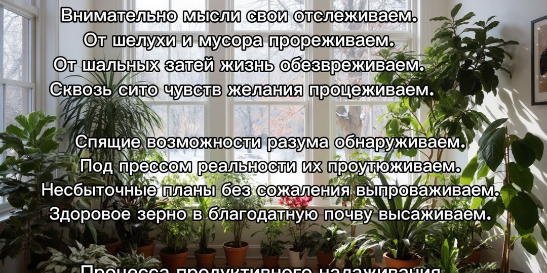 За посевами мечт своих прилежно ухаживаем.