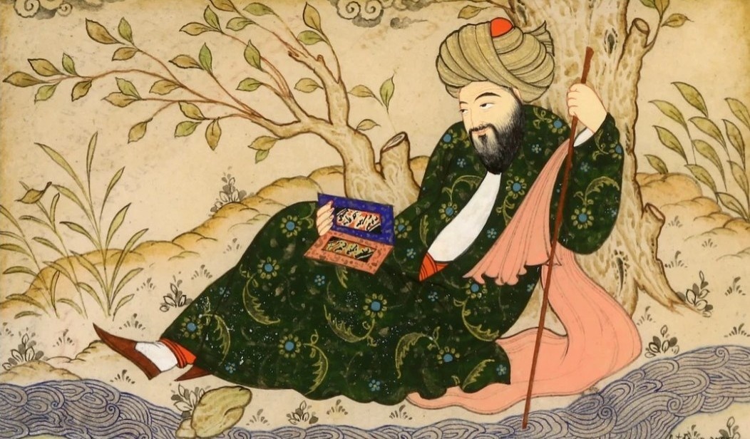 Хафиз Ширази. Миниатюра художника Феруза Темирова (Бухара, Узбекистан). (Фото: https://clck.ru/3QxRqU).