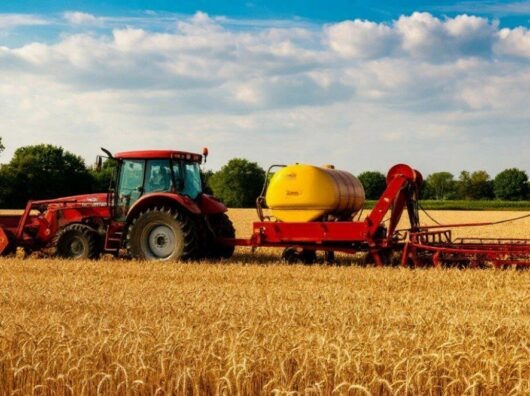    Трактор на поле // Фото сгенерировано нейросетью «Шедеврум»