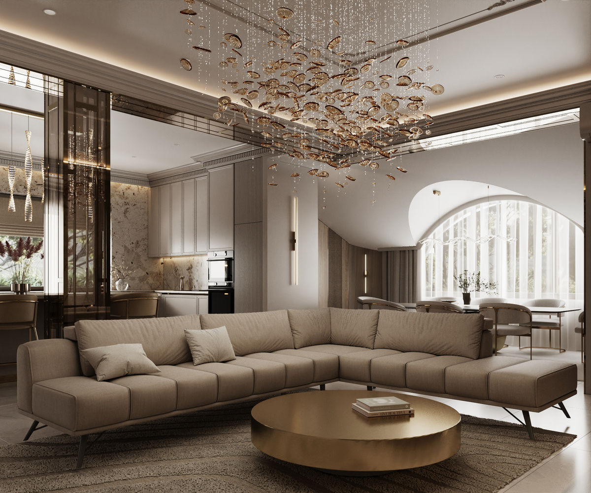 Комбинация цветов и материалов