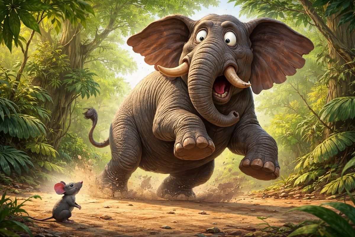    Слоны не боятся мышей как вида, их просто пугает неожиданность