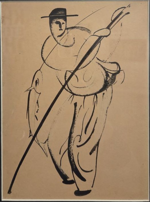 Владимир Татлин. Рыбак, поймавший рыбу. Начало 1910-х бумага, тушь, кисть