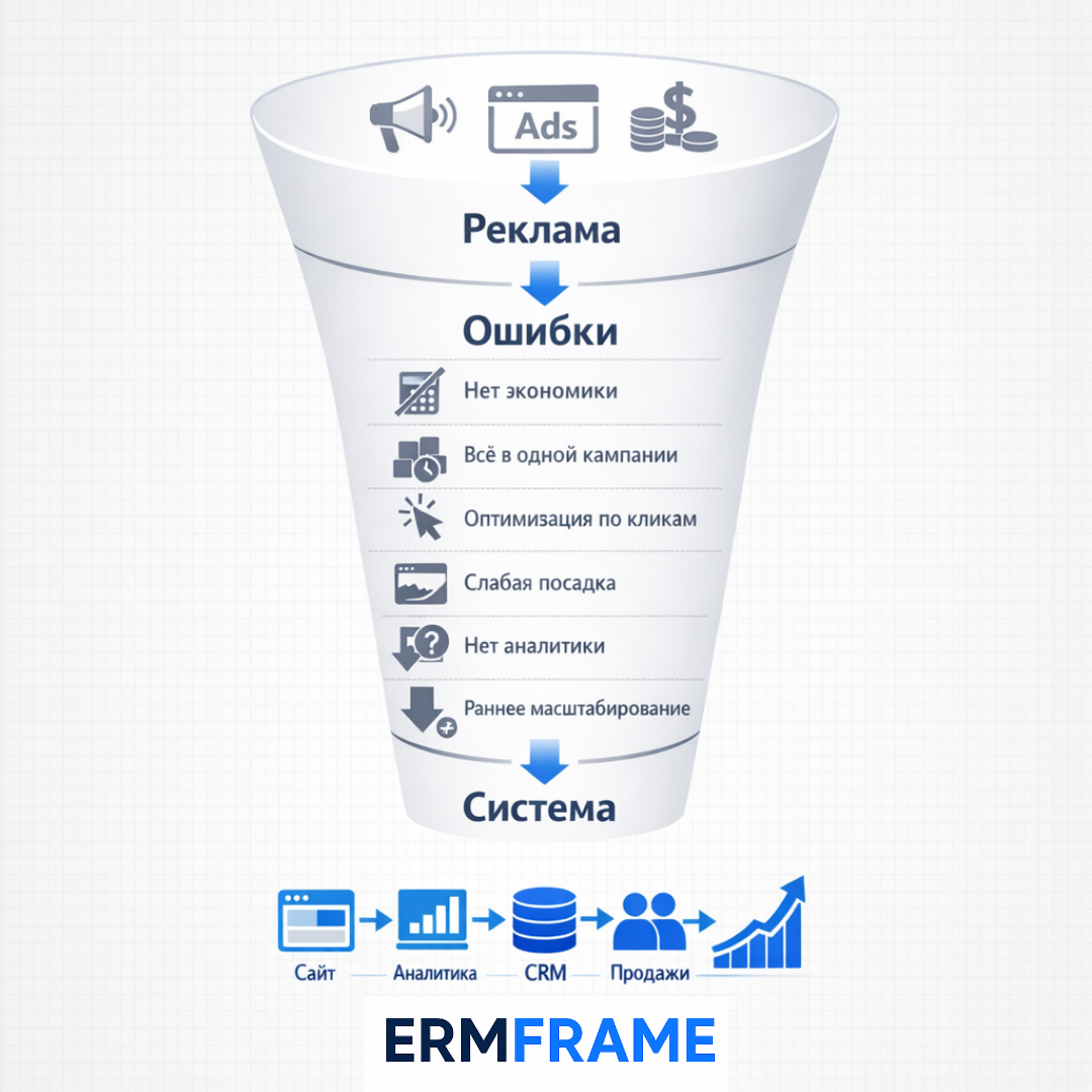 Рекламный бюджет сливается из-за отсутствия системы.