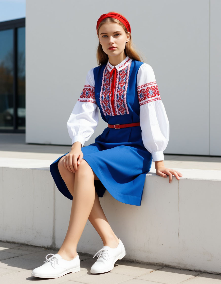 Платье с орнаментом, лоферы и шёлковая повязка: трибьют русской эстетике»