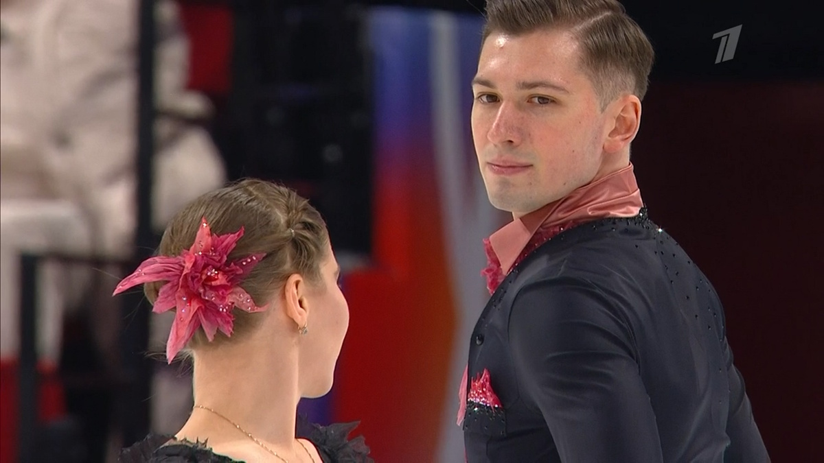    Мишина и Галлямов. Фото: стоп-кадр прямого эфира "Первого канала"