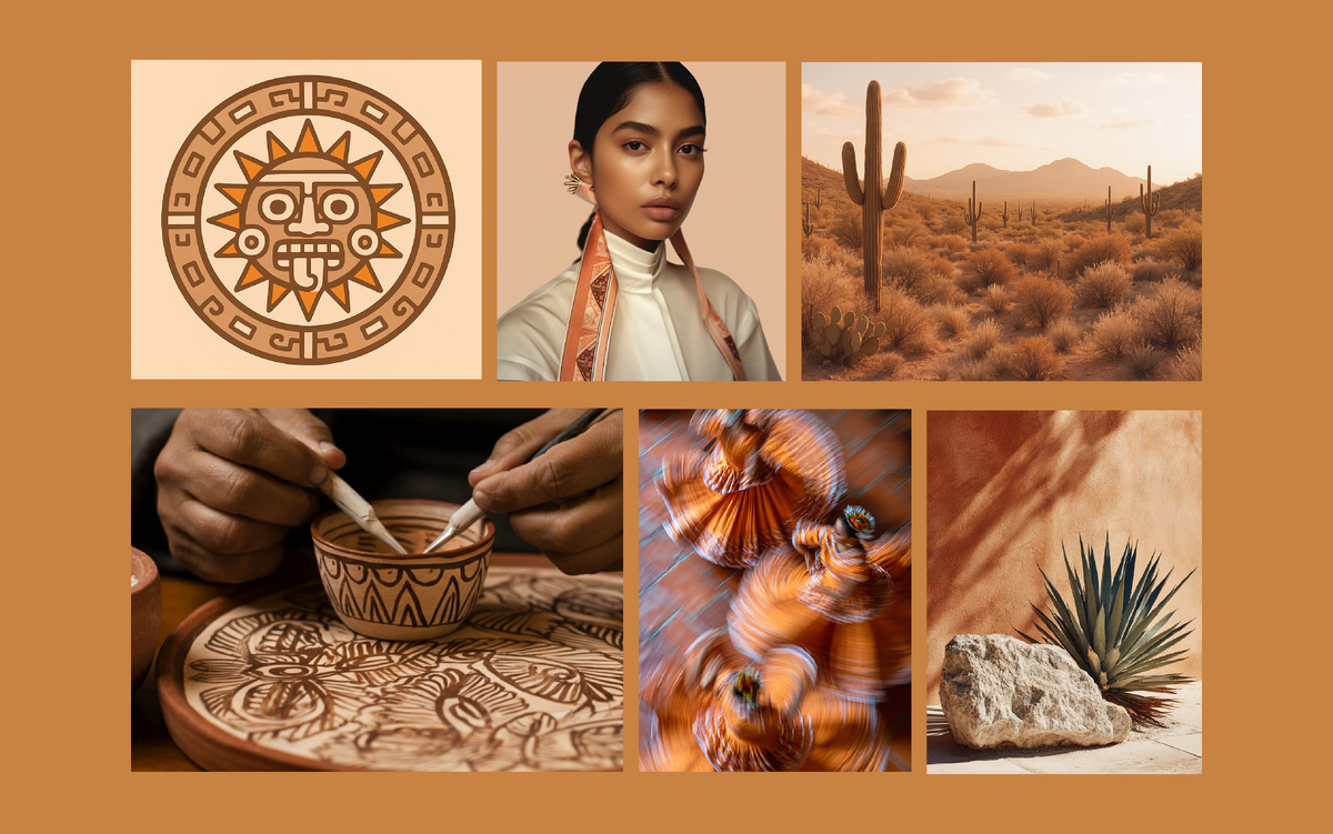 Бренд TRIORA, коллекция Мексика: колье-трансформер из солнечного камня, дизайнерская брошь и шелковый шарфик Твилли