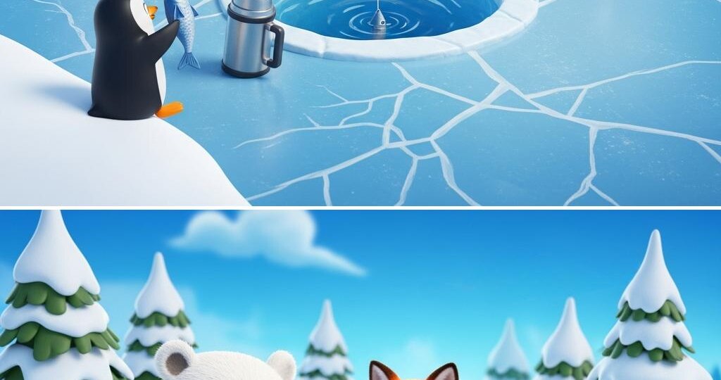 Тест на внимательность. Зимняя рыбалка с сюрпризом. 7 отличий.