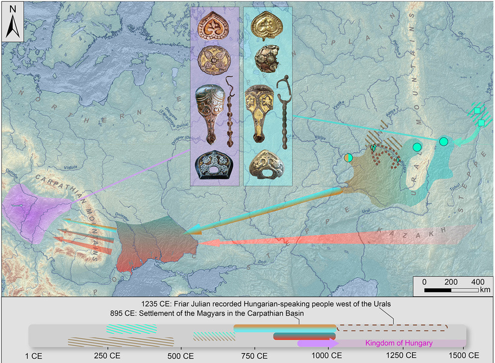 Картографическая реконструкция формирования венгров накануне и после исхода в Паннонию 