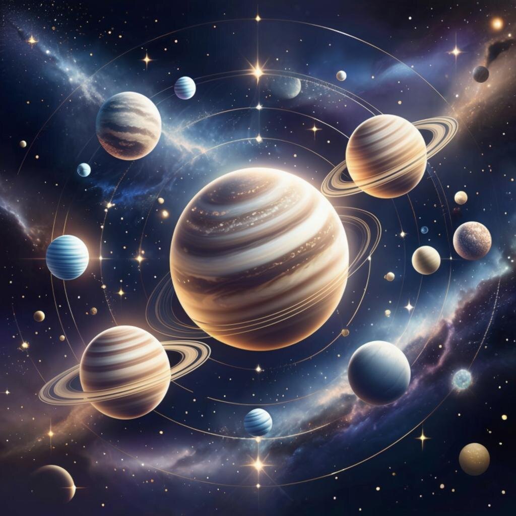 Планеты. Иллюстрация сгенерирована нейросетью