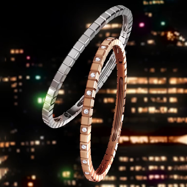 Браслеты Chopard Ice Cube из розового и белого золота с бриллиантами