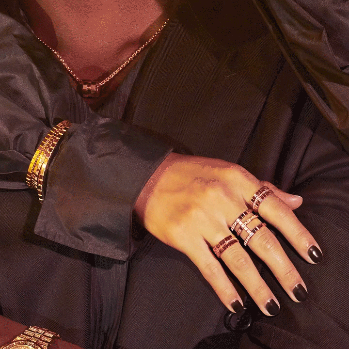 Украшения Chopard Ice Cube из розового и желтого золота с бриллиантами