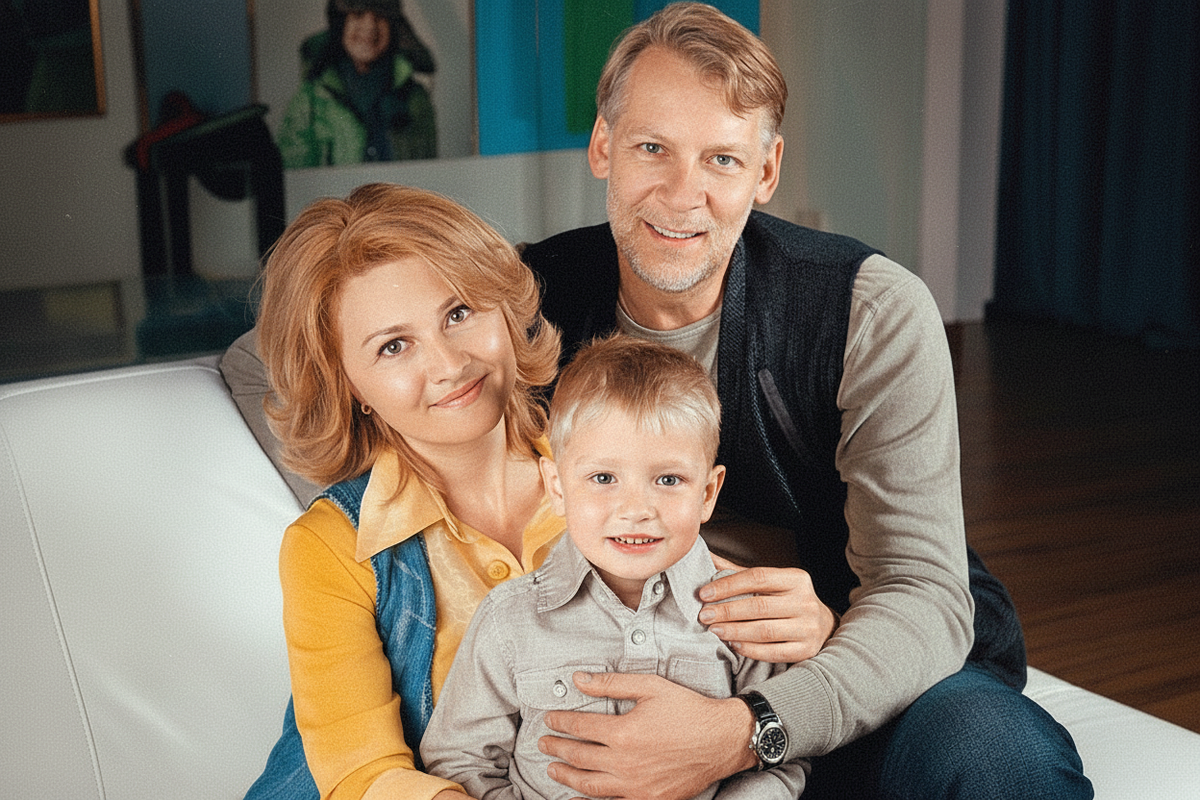 Виктор с женой и сыном