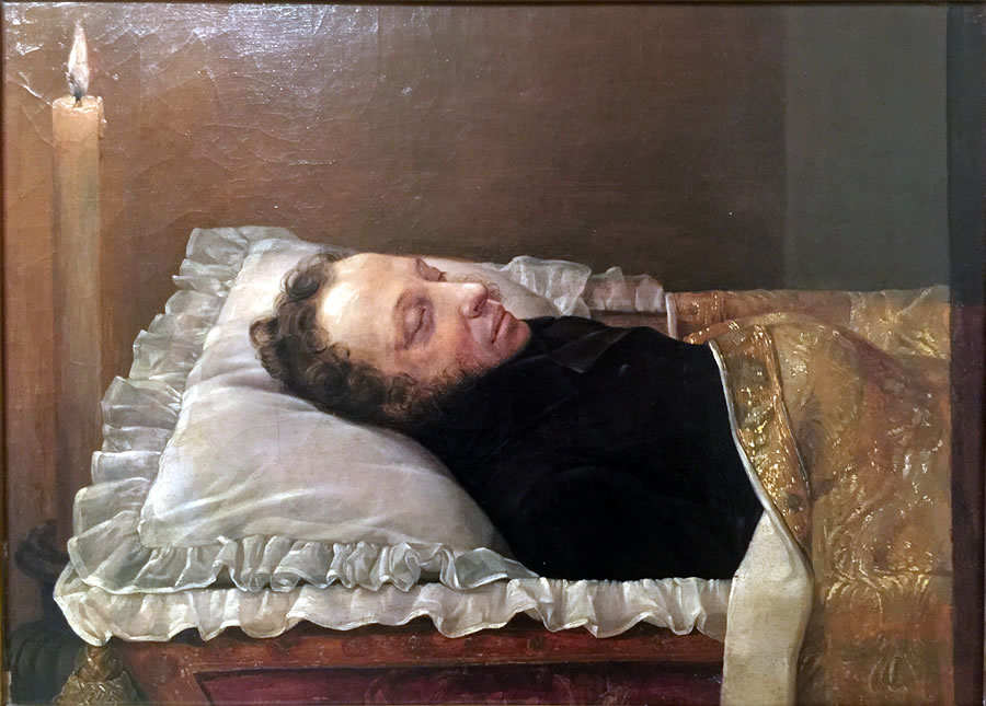Пушкин в гробу. Худ. А.А. Козлов