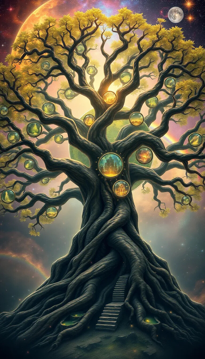 Древо Игдрассиль - рисунок нейросети.