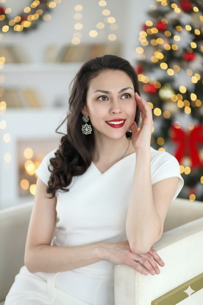 Белое платье без рукавов из конопли V вырез Uzor Wear