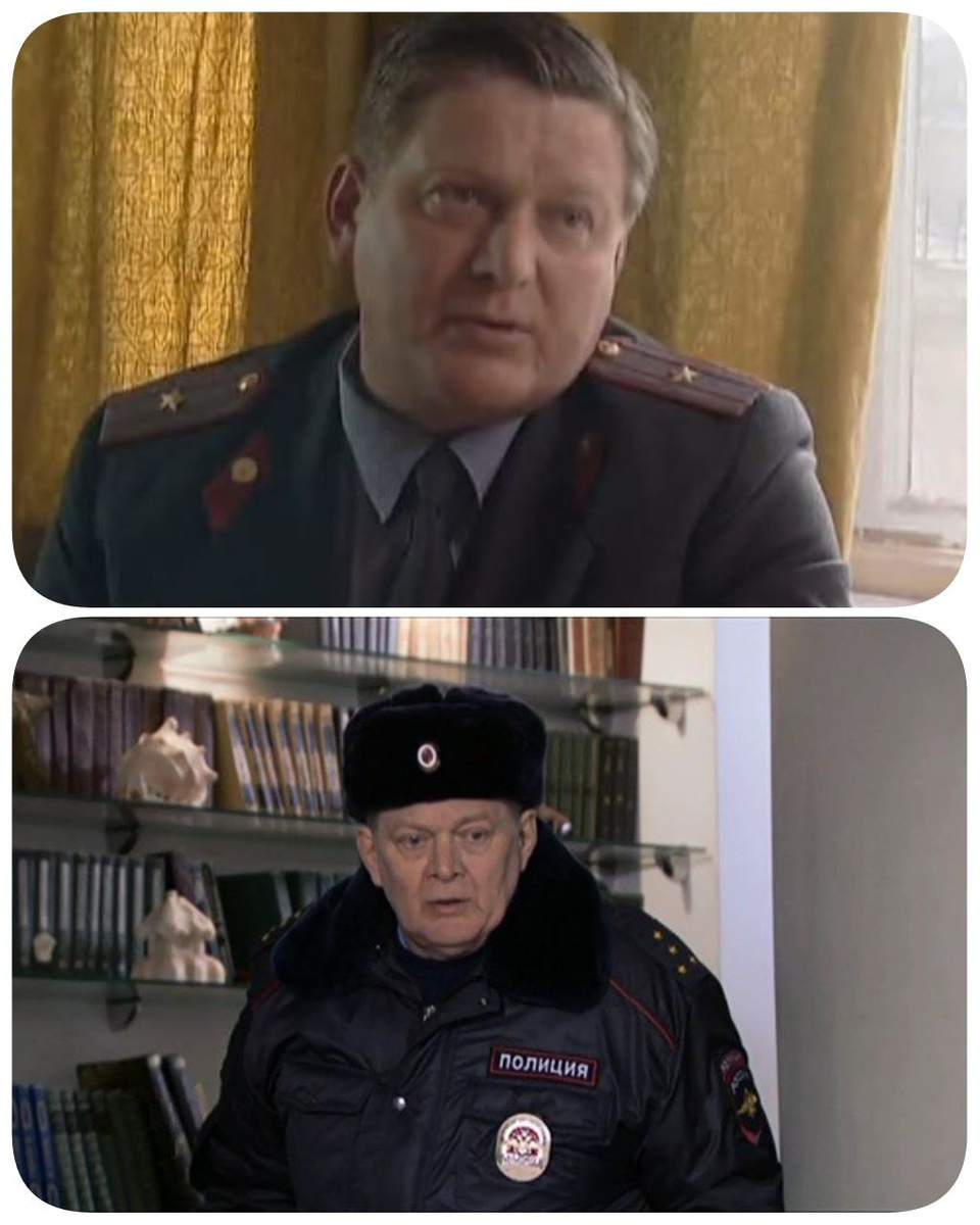 Верхний кадр из Бандитского Петербурга - 5 (2003), нижний из Улицы разбитых фонарей- 15 (2016 - 2017), фото Владимира Ермилова