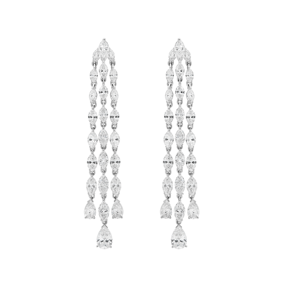 Серьги Mercury Classic из белого золота с бриллиантами