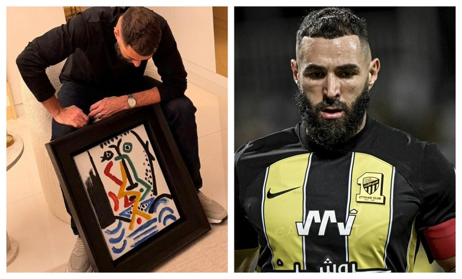    Карим Бензема купил картину Пабло Пикассо «Портрет бородатого мужчины». Фото: коллаж, соцсети Карима Бензема, Global Look Press