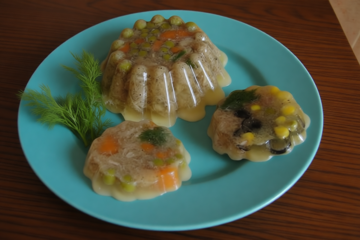 Не обязательно подавать целую миску. Разложите готовый холодец в силиконовые формочки для кексов или даже в крупные ложки для канапе. 