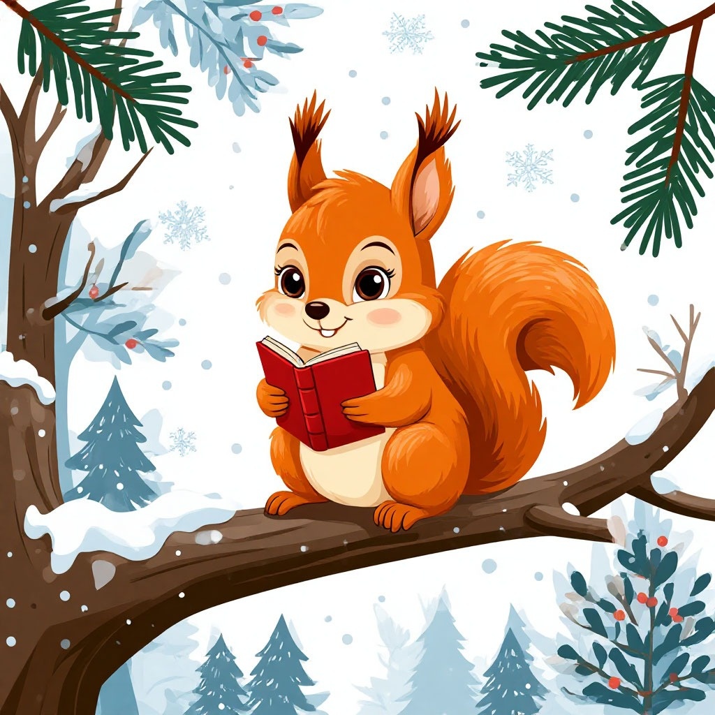 Белочка рассказывает сказки.