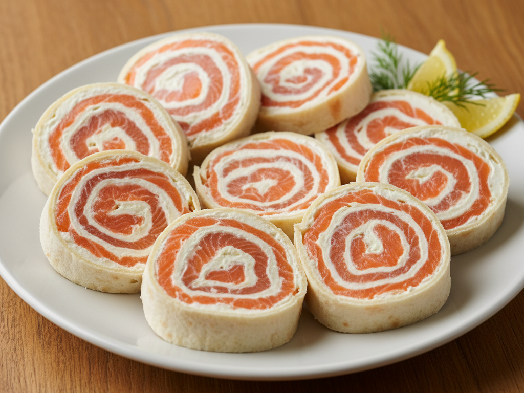 Рулетики из лаваша с красной рыбой 