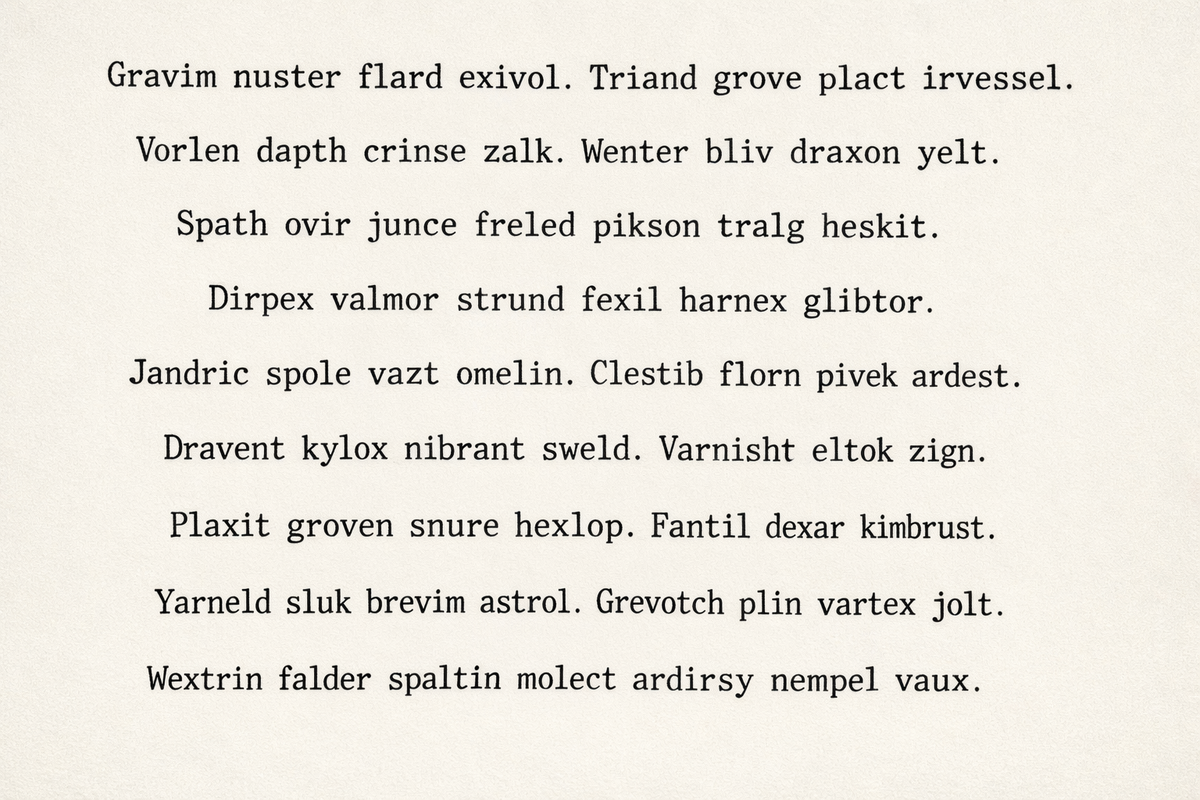 Строки случайных слов, хаотичные фразы