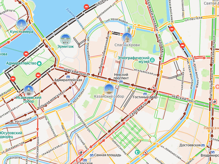     Водители сообщают о перекрытии дорог. Фото: скриншот сервиса Яндекс Карты