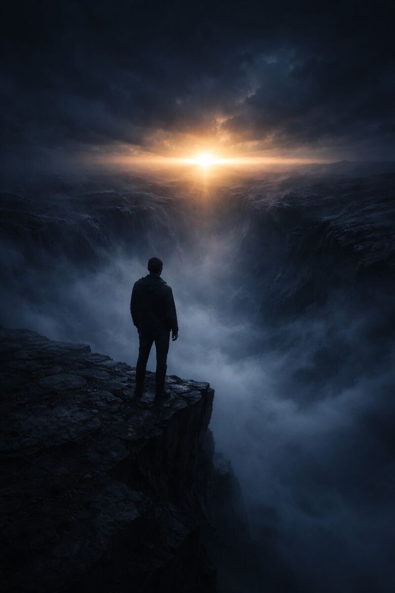 Человек у края пропасти