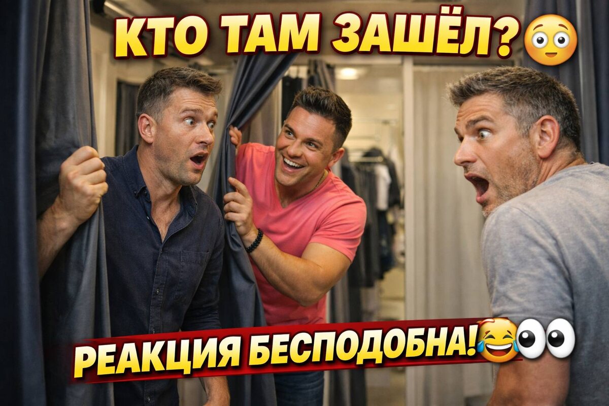😂 Мужская примерочная пошла не по плану — посетители в полном шоке