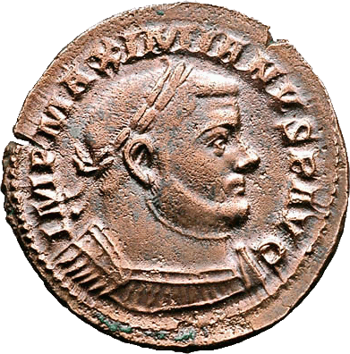 Портрет Максимиана на монете