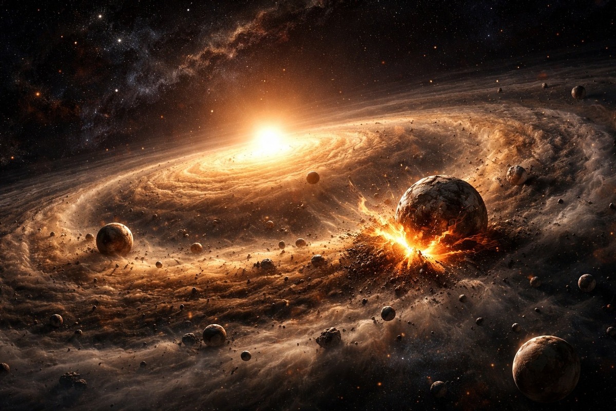    Солнечная система образовалась из хаоса примерно 4,6 миллиардов лет назад