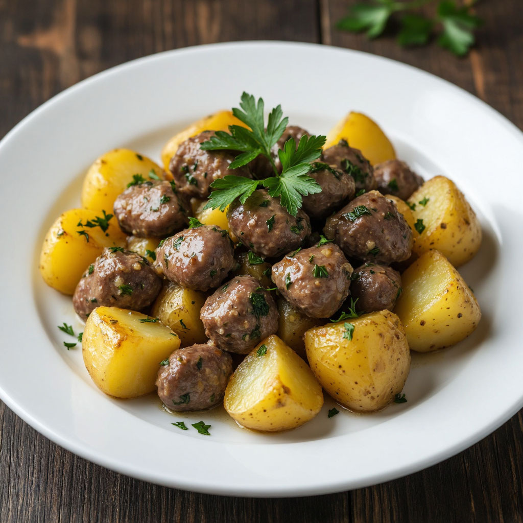 тушёный картофель с куриными сердечками: сытное домашнее блюдо