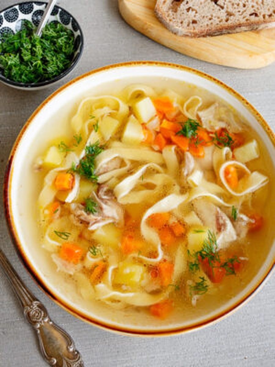 Куриный супчик с имбирем и чесноком