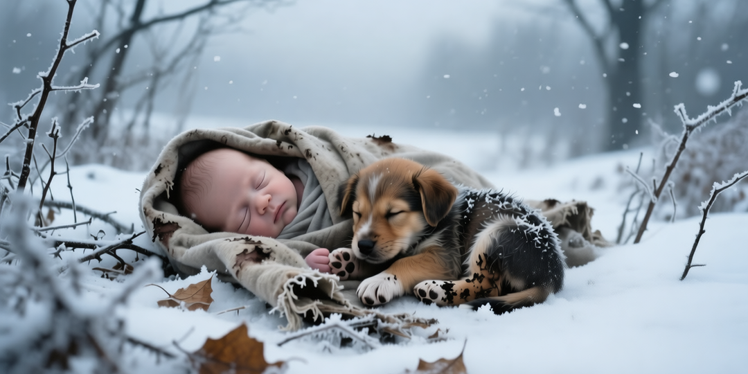 Щенок нашел младенца в кустах, который замерзал от холода. Эта история заставить вас плакать…