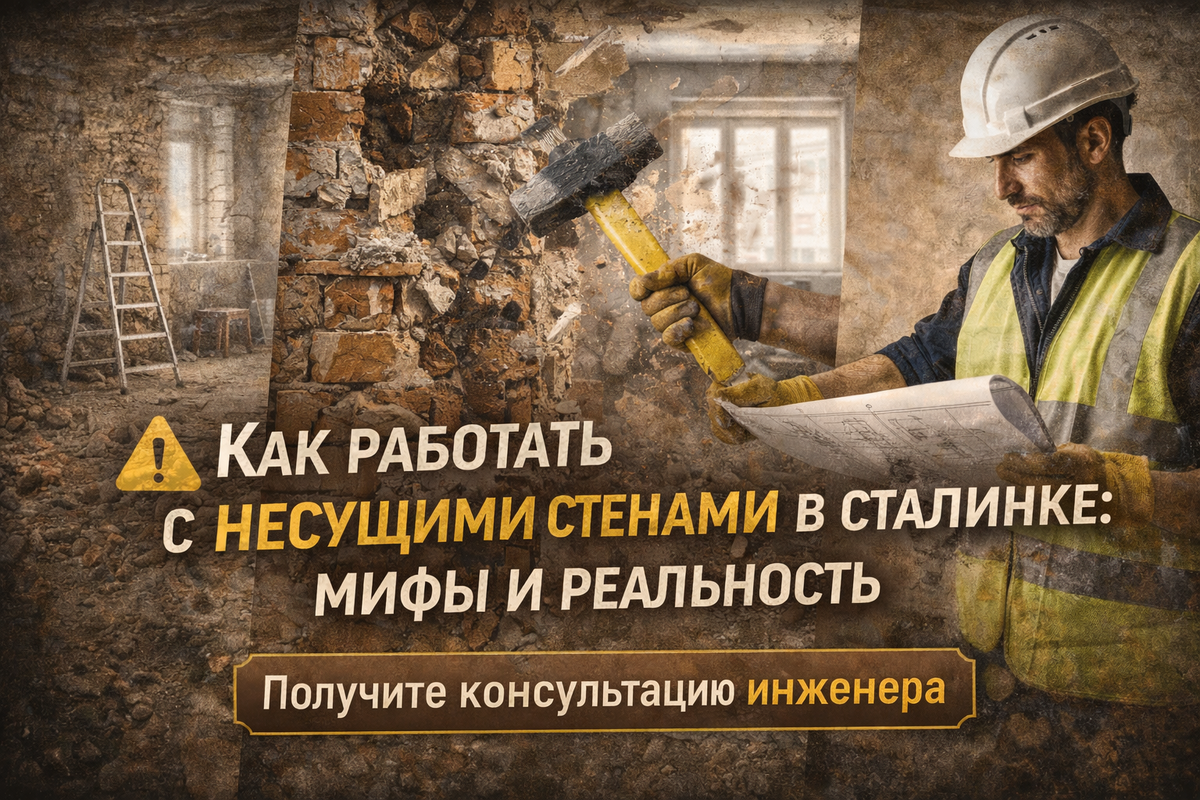 Как работать с несущими стенами в сталинке: мифы и реальность