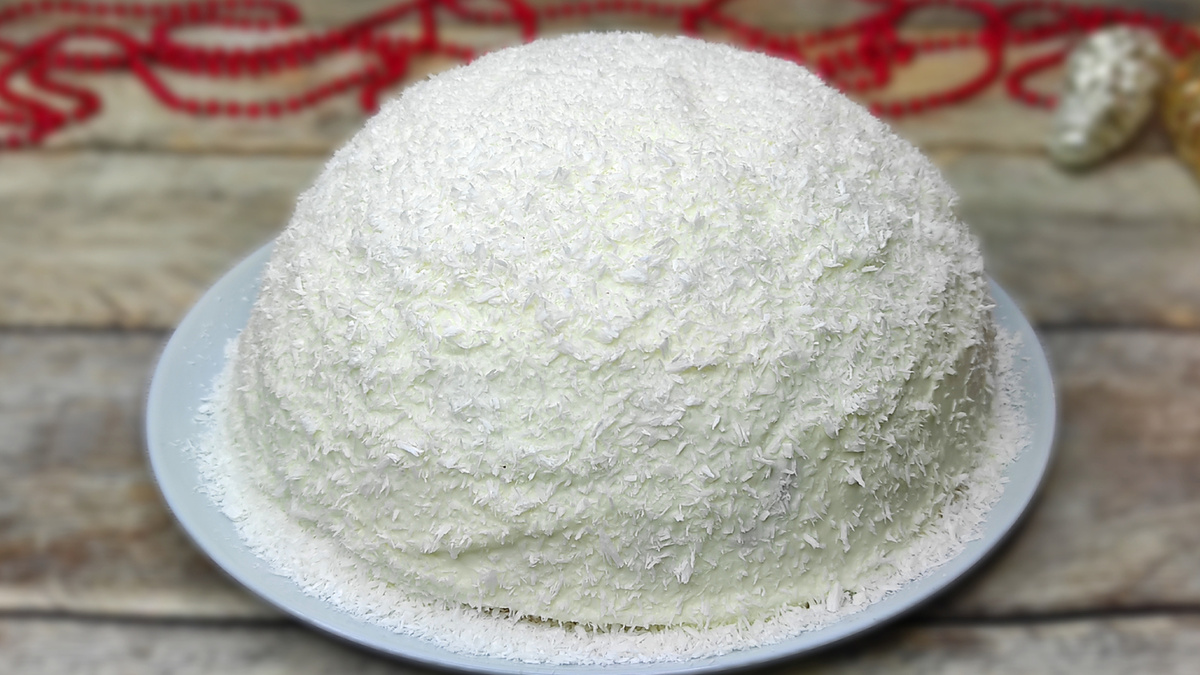 Торт "Зимний" или "Снежный Панчо". Фото автора.