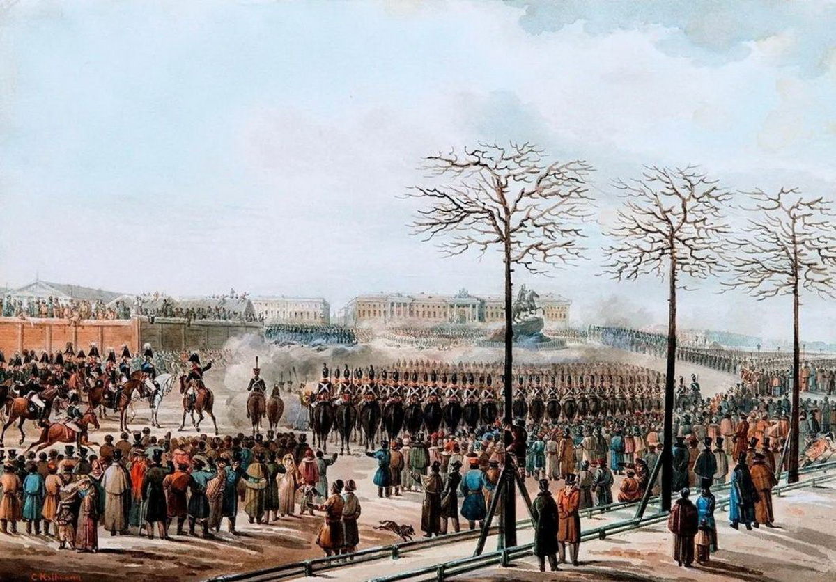 Восстание декабристов на Сенатской площади.. Карл Иванович Кольман, 1830-е.ггю Государственный исторический музей