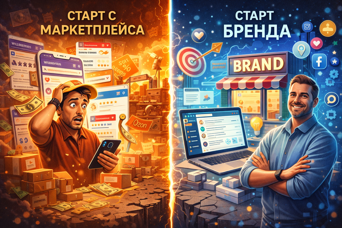 Если вы хотите: быстро протестировать товар — маркетплейс отлично подойдет; построить устойчивый бренд — начинать с него опасно. Маркетплейсы не создают бренд. Они используют тех, у кого его нет.