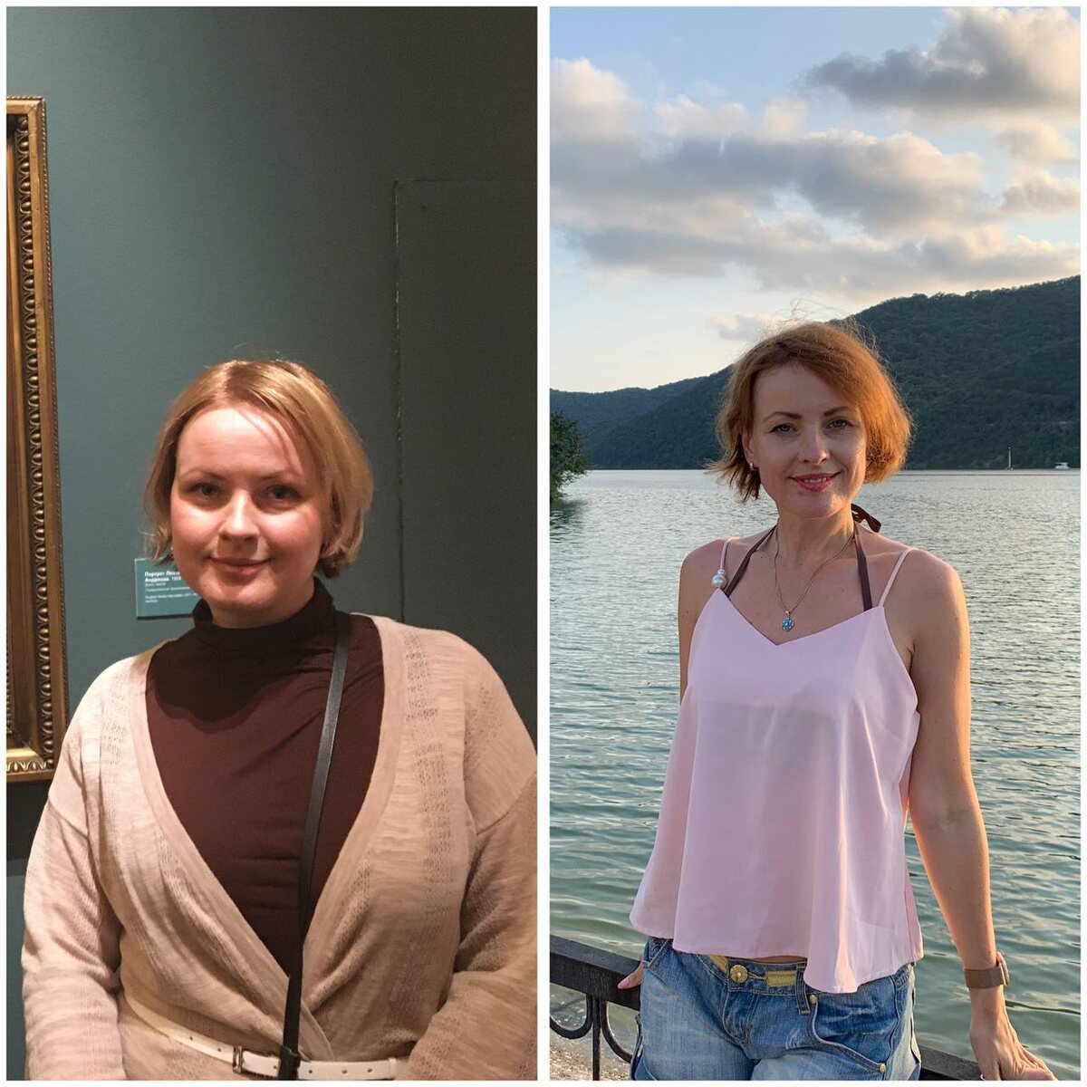 После 40 я полностью изменила образ жизни и похудела на 30 кг. Коллаж автора. До и после.