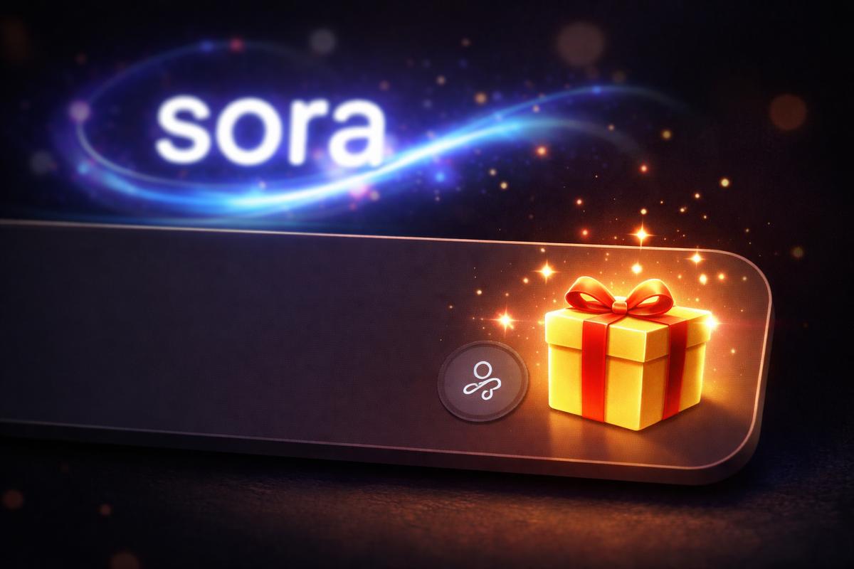 Вот так выглядит кнопка «нажми и потом не жалуйся». Подарок от Sora внутри.