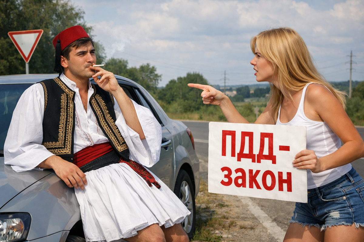 Ага,вот так они и реагируют на дорожные конфликты.