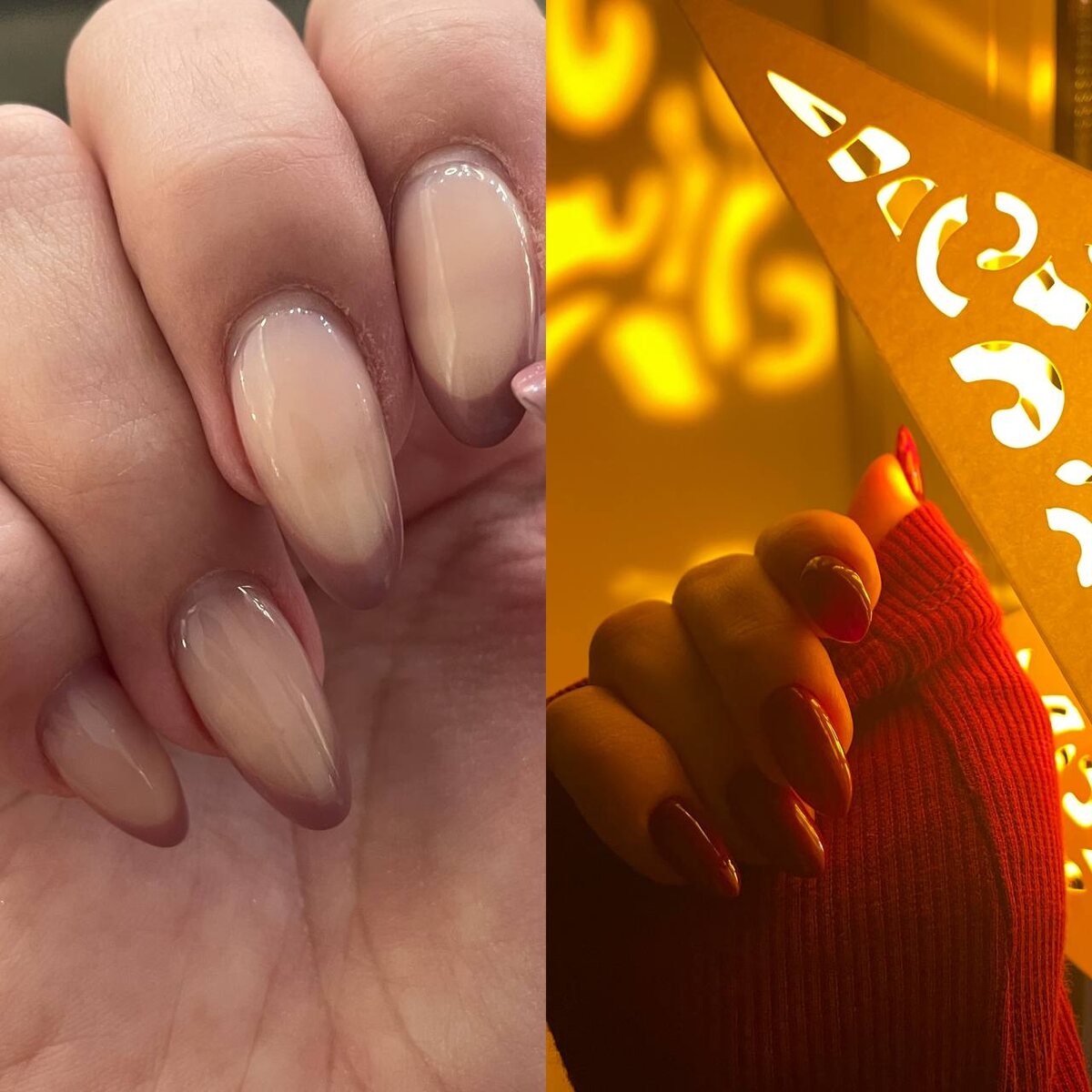 Трёхнедельный, за которым я СОВСЕМ не ухаживала, и новый, новогодний, в цвет лонга, тоже ногово и ноговоднего💅🏻❤