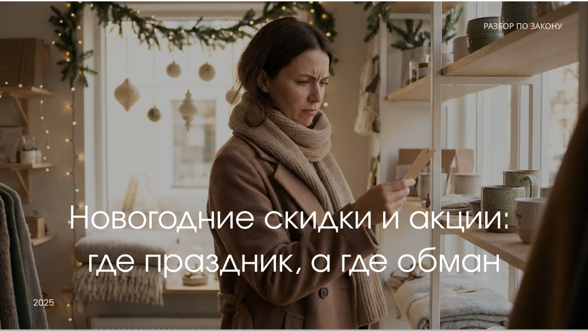 Фейковые скидки, «последний шанс» и подмена условий перед Новым годом. Как магазины обманывают покупателей и как защитить свои права.