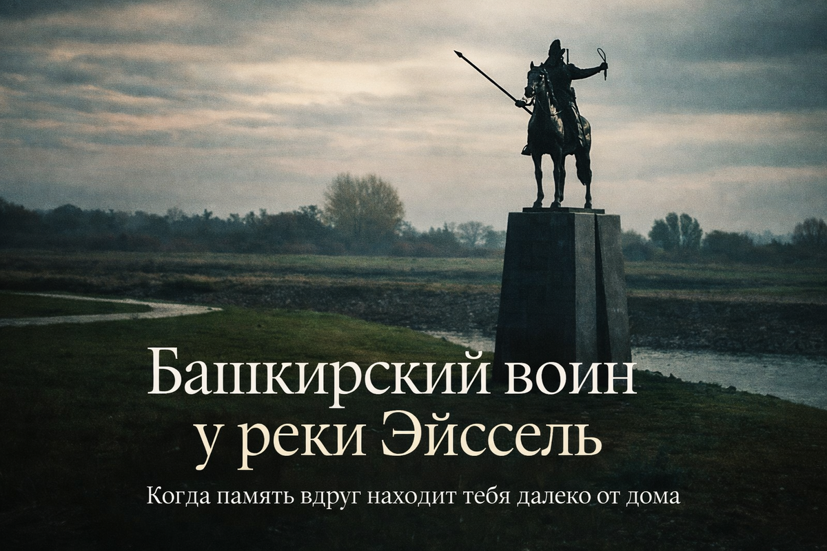Башкирский всадник на берегу Эйсселя. Тихая бронза среди живой Европы — напоминание о пути, долге и памяти.