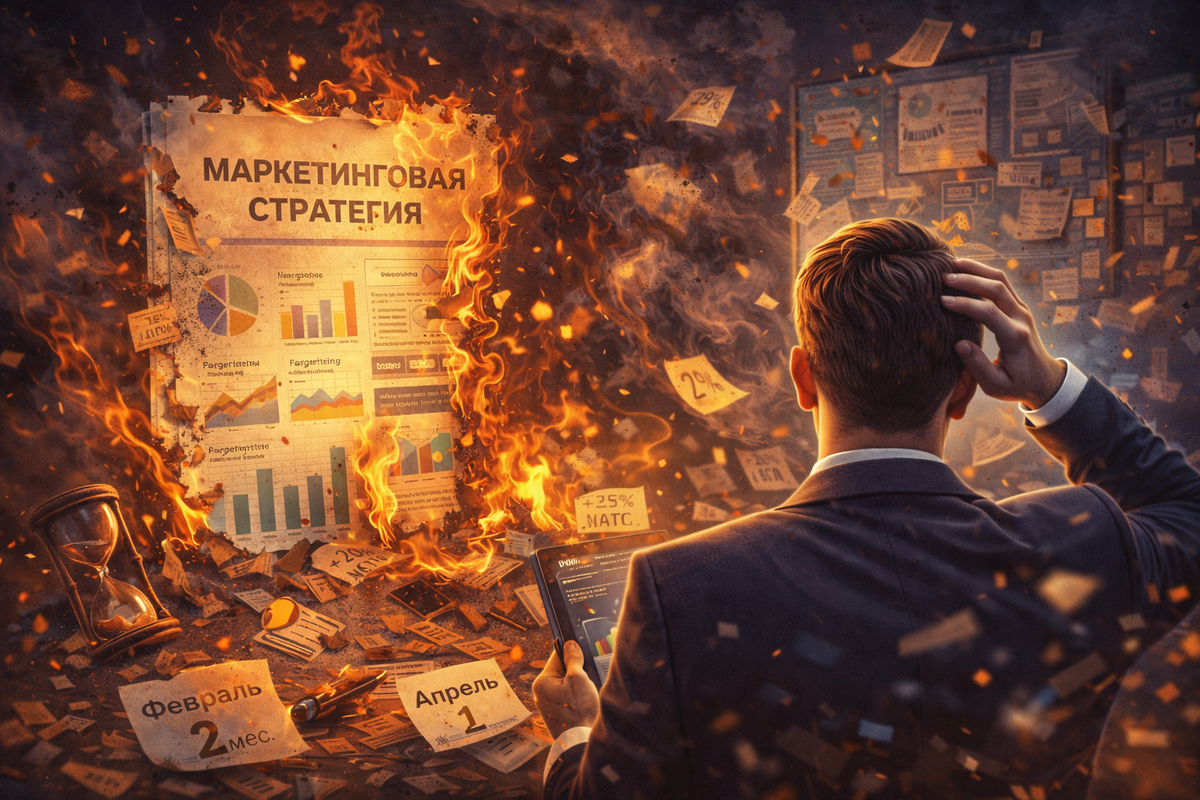 Маркетинговая стратегия часто «сгорает» не потому, что она плохая, а потому что её никто не поддерживает. Без дисциплины, ответственности и управленческого внимания даже самый правильный план превращается в пепел уже через 1–2 месяца после старта.