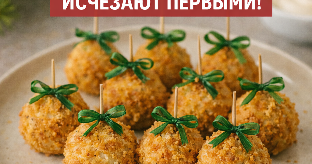 Горячая закуска «Ёлочные шарики» из курицы — исчезают первыми