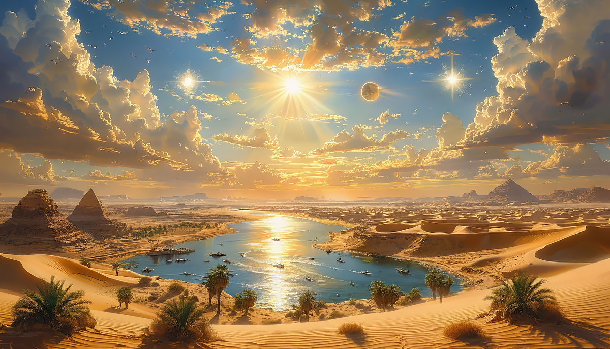 Несколько ярких солнц появилось на небе.